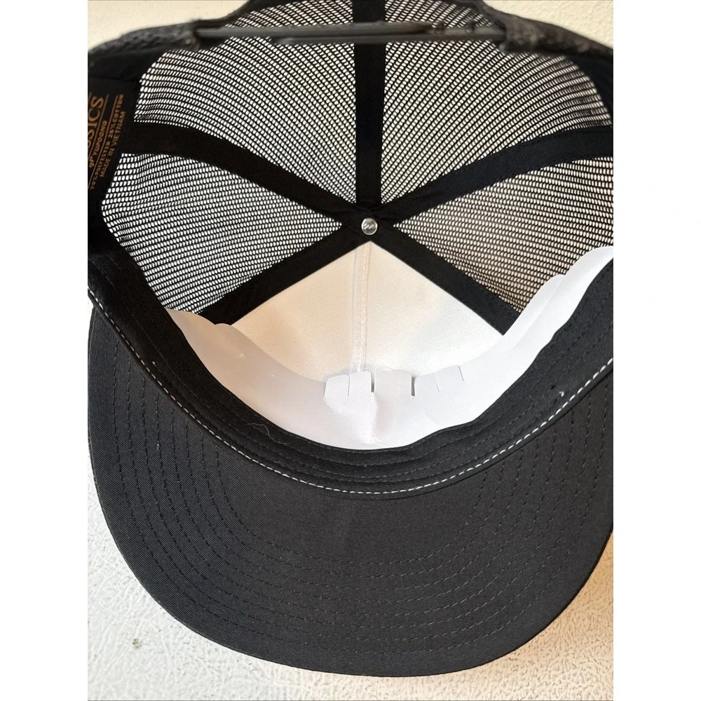 New KTM Racing Patch Heat Pressed On a Yupoong Classic Trucker Hat Flat Bill